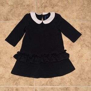 Janie and Jack Black Dress with White Collar